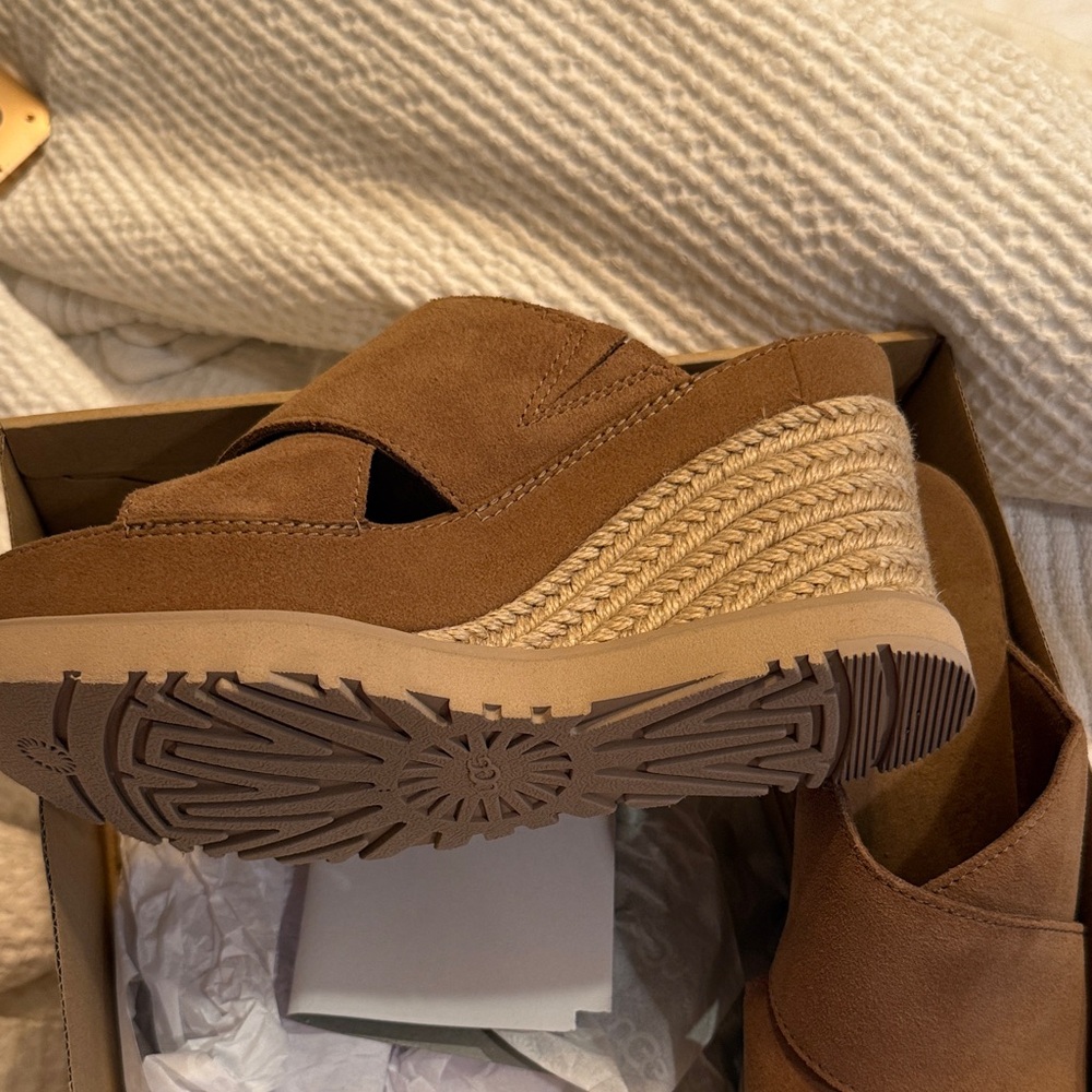 UGG Women's Brown Suede Clogs - Picture 2 of 3